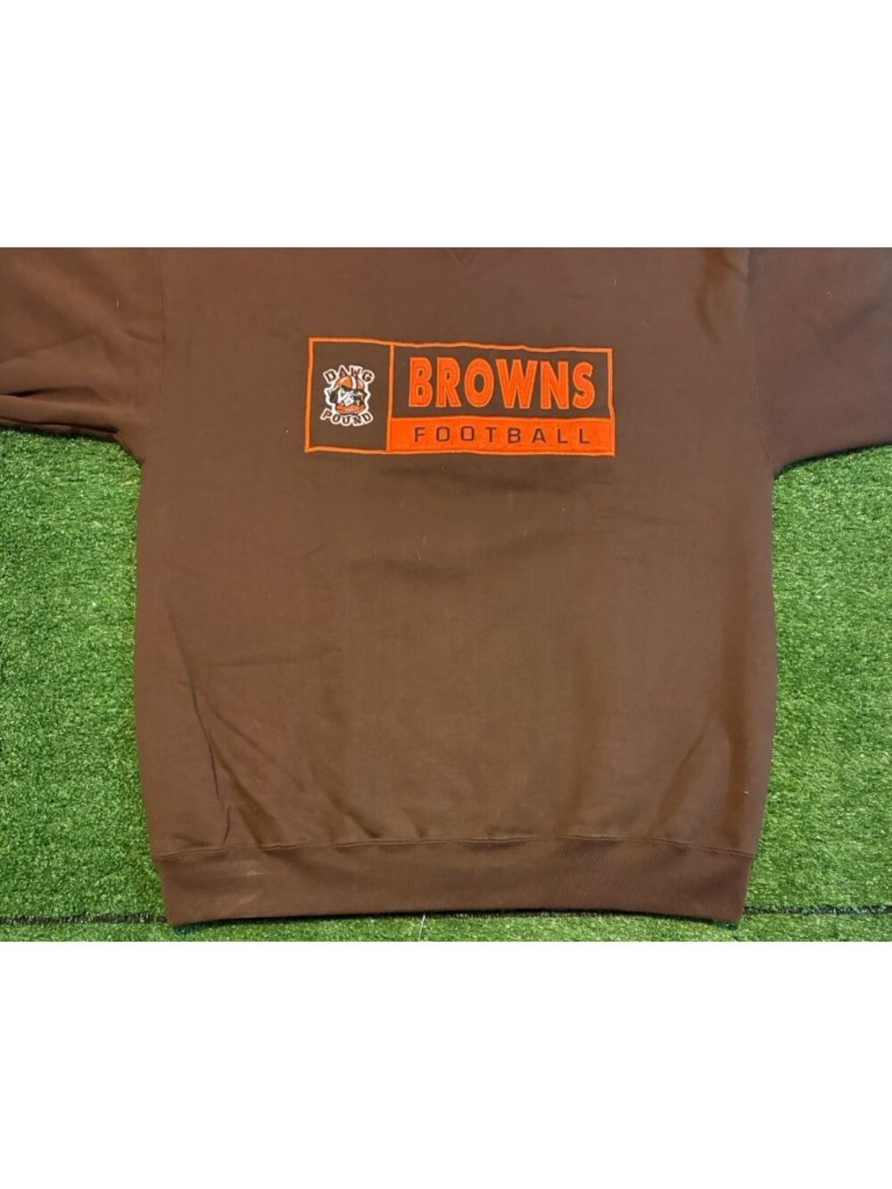 Vintage Cleveland Browns sweatshirt mens large brown orange puma crewneck thick - Picture 6 of 13
